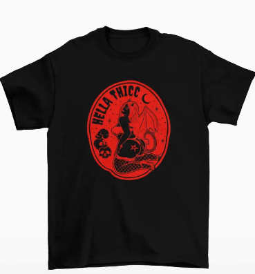 Goth Shirt, Hella Thicc, Devil Angel Shirt