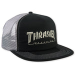 Thrasher Logo Embroidered Mesh Cap Black/Grey