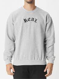 Real Script Pull Over Crewneck Sweatshirt w/ Embroidery